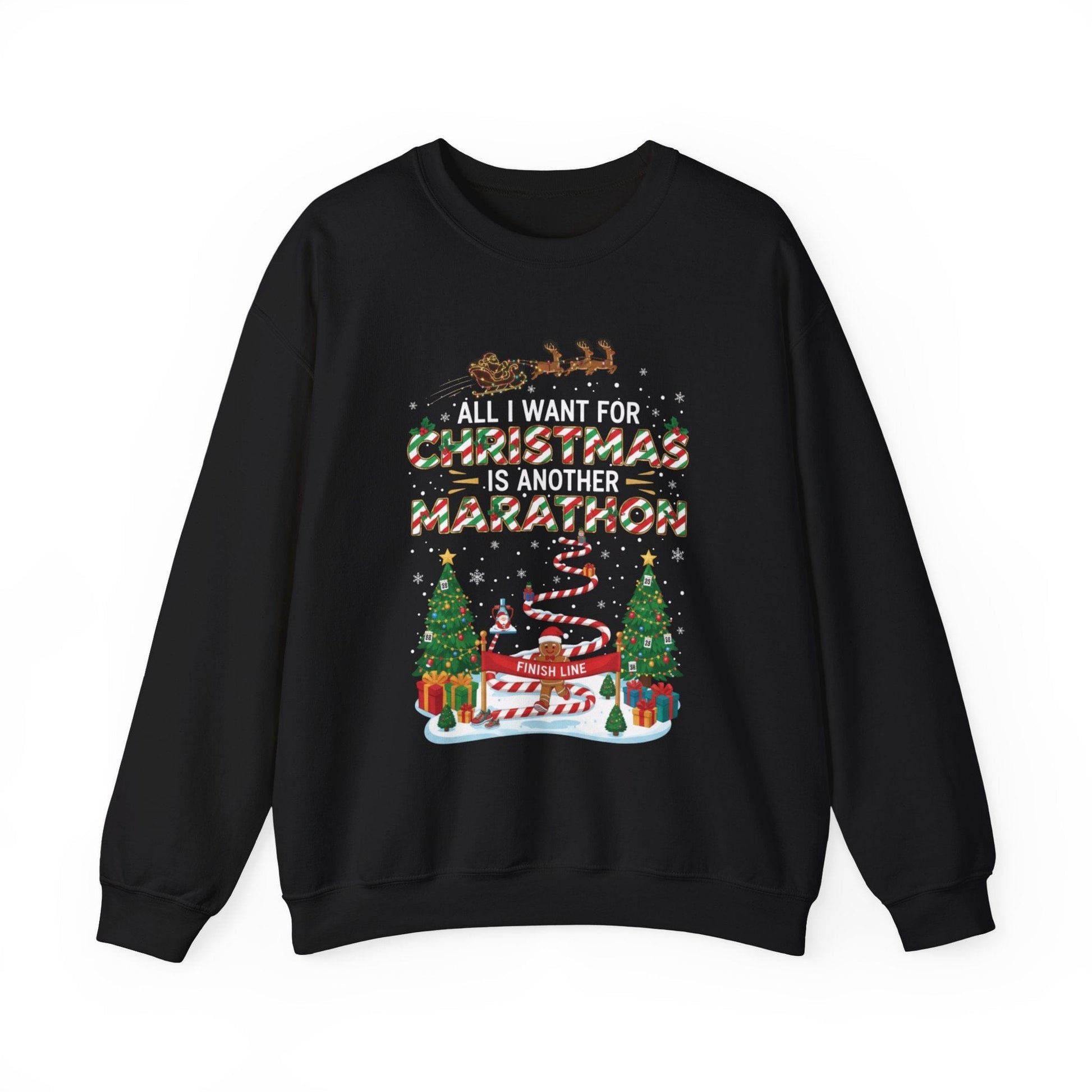 Printify Sweatshirt Black / S All I Want for Christmas is Another Marathon Sweatshirt