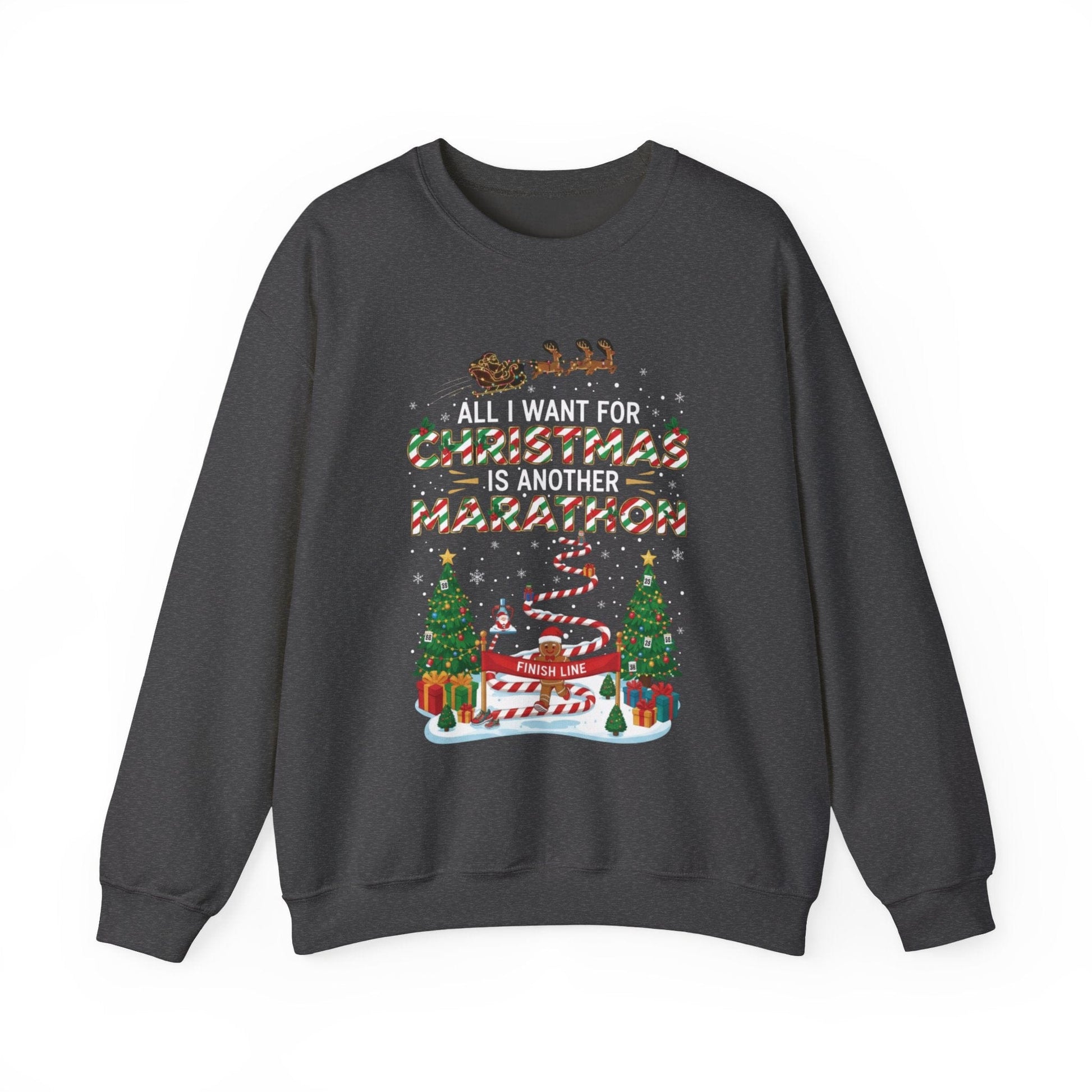 Printify Sweatshirt Dark Heather / S All I Want for Christmas is Another Marathon Sweatshirt