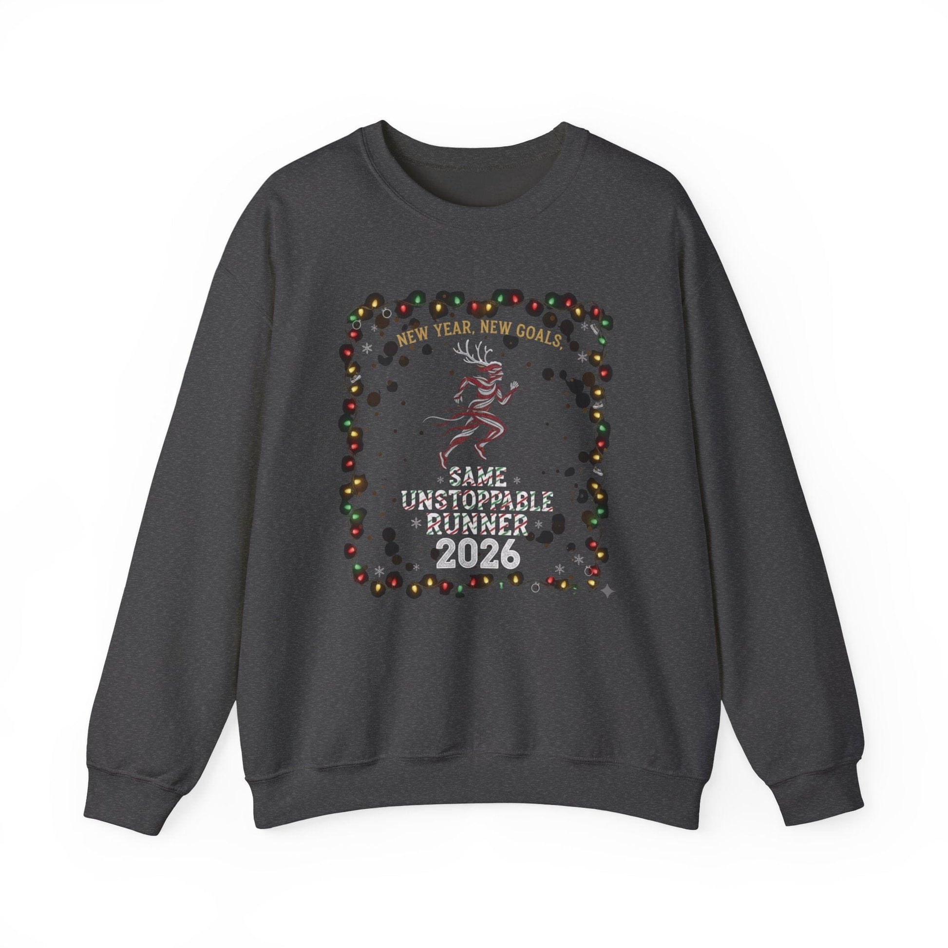 Printify Sweatshirt Dark Heather / S New Year But Same Unstoppable Runner Sweatshirt