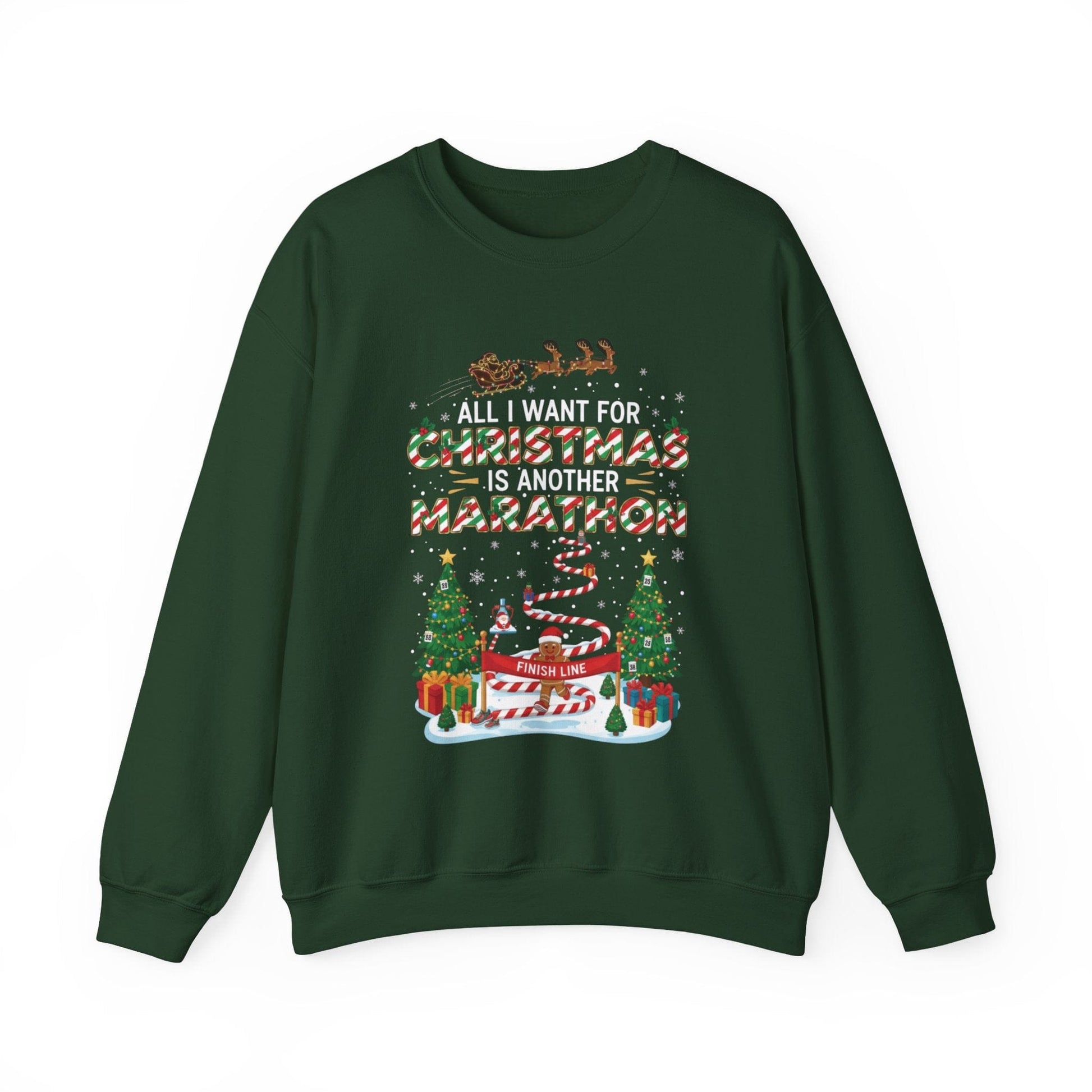 Printify Sweatshirt Forest Green / S All I Want for Christmas is Another Marathon Sweatshirt
