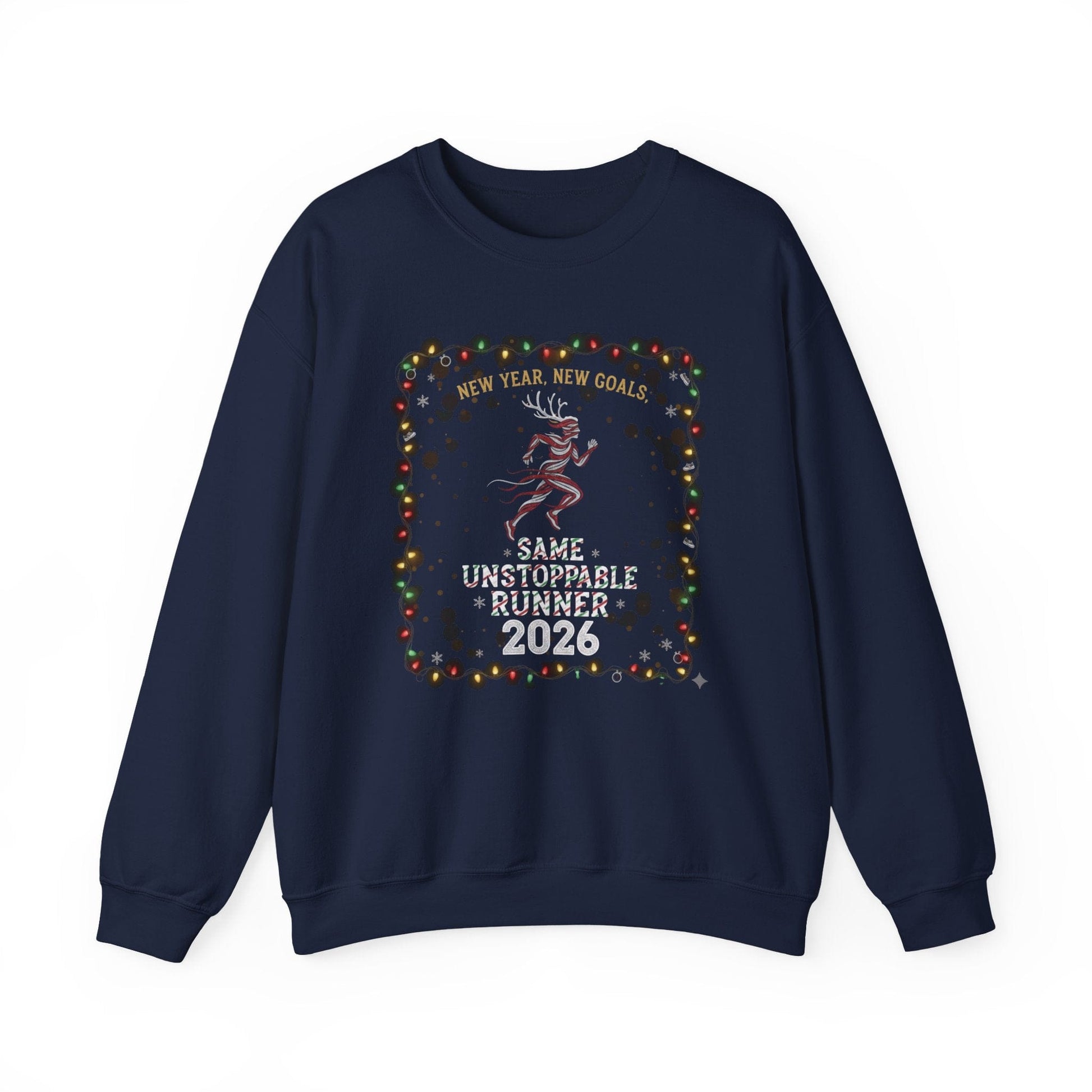 Printify Sweatshirt Navy / S New Year But Same Unstoppable Runner Sweatshirt