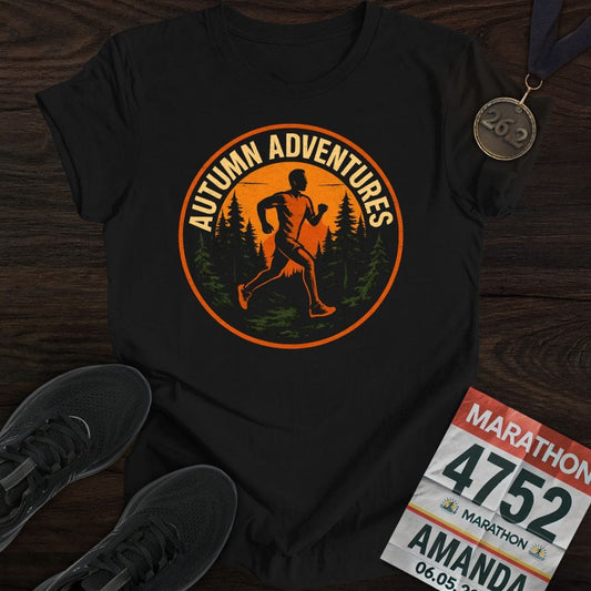 Printify T-Shirt Black / S Autumn Runner T-Shirt