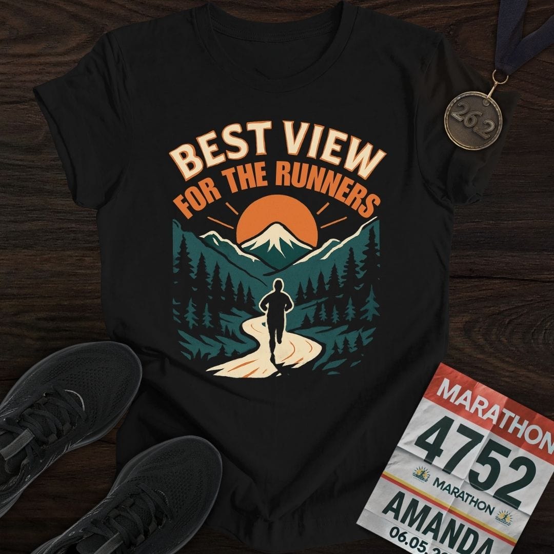 Printify T-Shirt Black / S Best View For The Runners T-Shirt