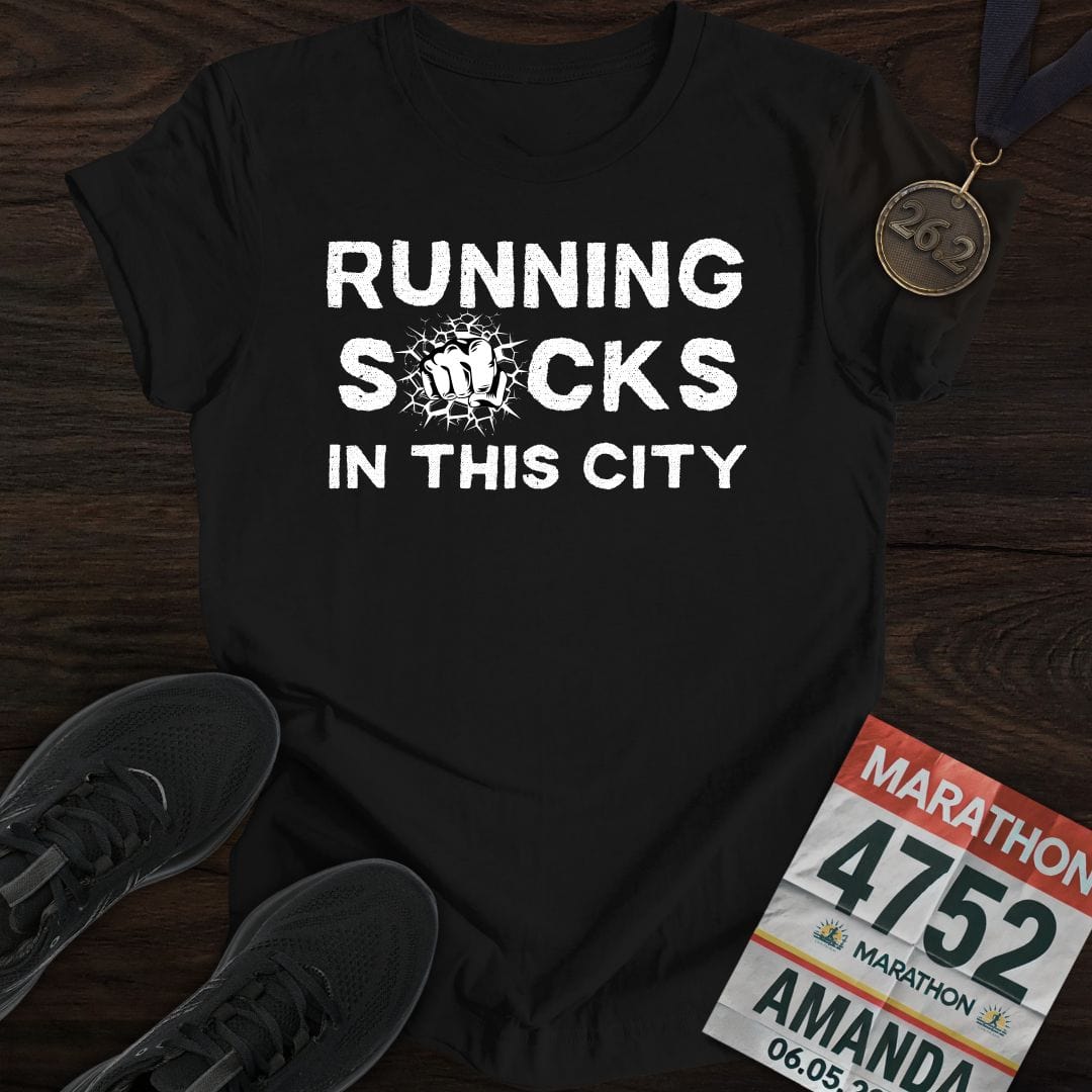 Printify T-Shirt Black / S City Runs, Zero Fun T-shirt