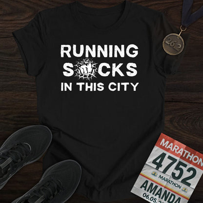 Printify T-Shirt Black / S City Runs, Zero Fun T-shirt