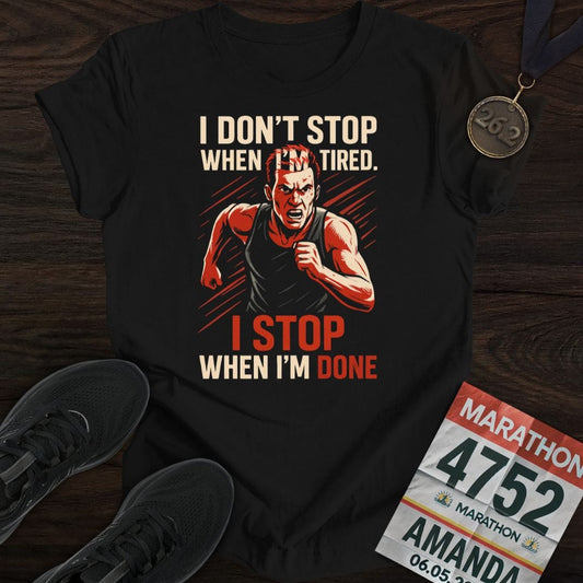 Printify T-Shirt Black / S Don't Stop Run! T-Shirt