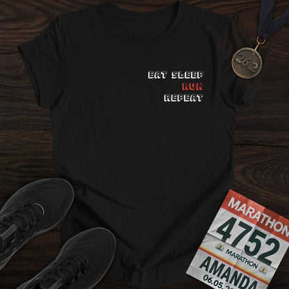 Printify T-Shirt Black / S Eat Sleep RUN Repeat T-Shirt