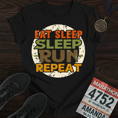 Printify T-Shirt Black / S Eat Sleep - Sleep Run Repeat T-shirt