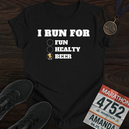 Printify T-Shirt Black / S I Run for Beer T-Shirt