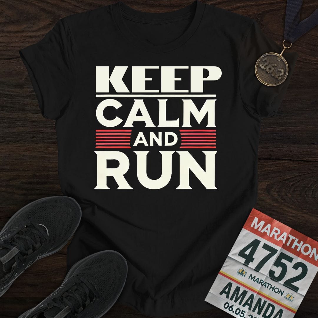 Printify T-Shirt Black / S Keep Calm and Run T-shirt