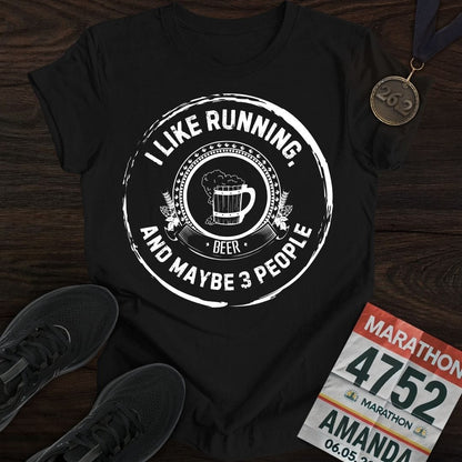 Printify T-Shirt Black / S Like Running and Beer T-shirt