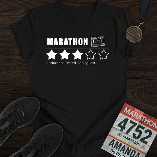Printify T-Shirt Black / S Marathon: Endurance Tested, Sanity Lost T-shirt