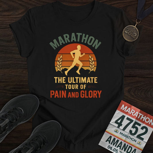 Printify T-Shirt Black / S Marathon: Pain And Glory T-shirt