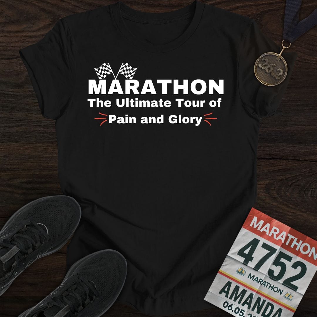 Printify T-Shirt Black / S Marathon: Pain&Glory T-shirt