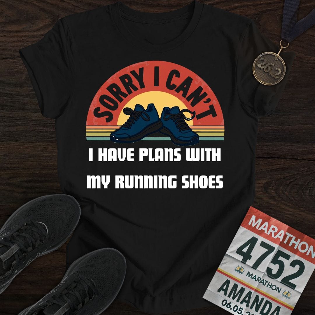 Printify T-Shirt Black / S Plans With Running Shoes T-shirt