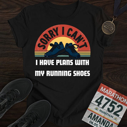 Printify T-Shirt Black / S Plans With Running Shoes T-shirt
