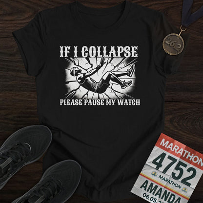Printify T-Shirt Black / S Please Pause My Watch T-Shirt