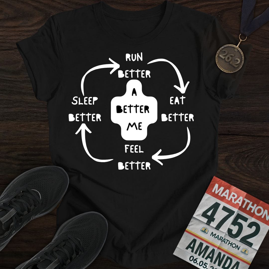 Printify T-Shirt Black / S Run Better Feel Better T-shirt