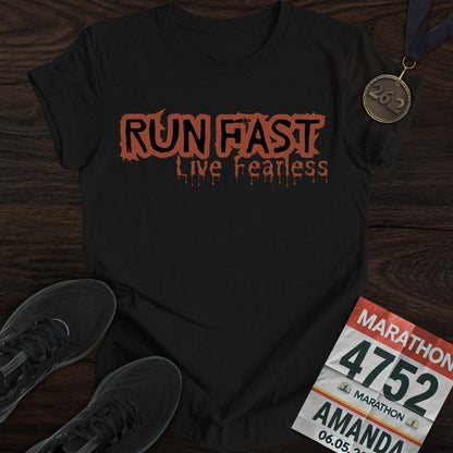 Printify T-Shirt Black / S Run Fast Live Fearless T-Shirt