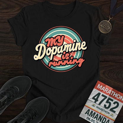 Printify T-Shirt Black / S Run For Dopamine -3- T-shirt