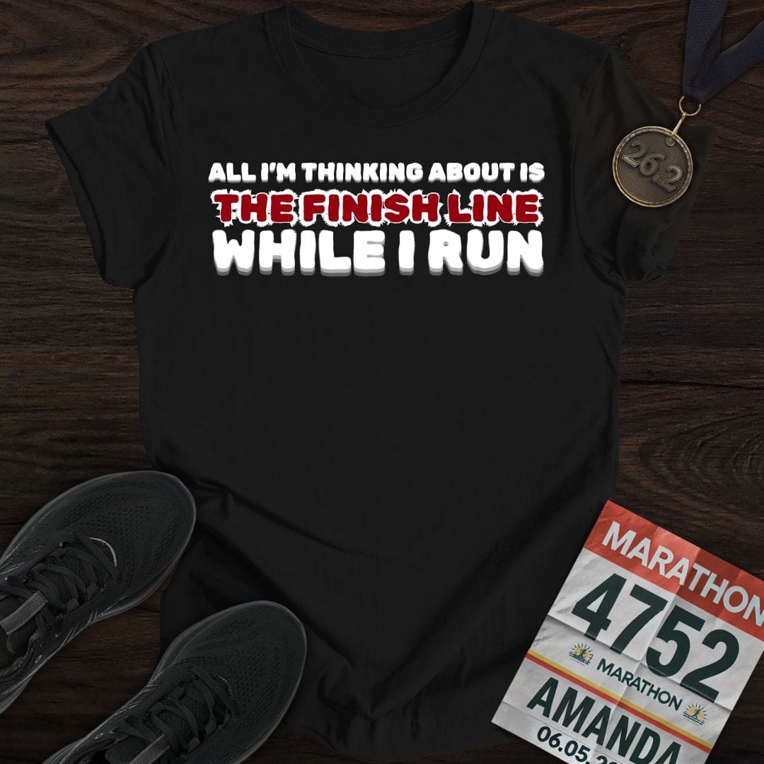 Printify T-Shirt Black / S Run For The Finish T-shirt