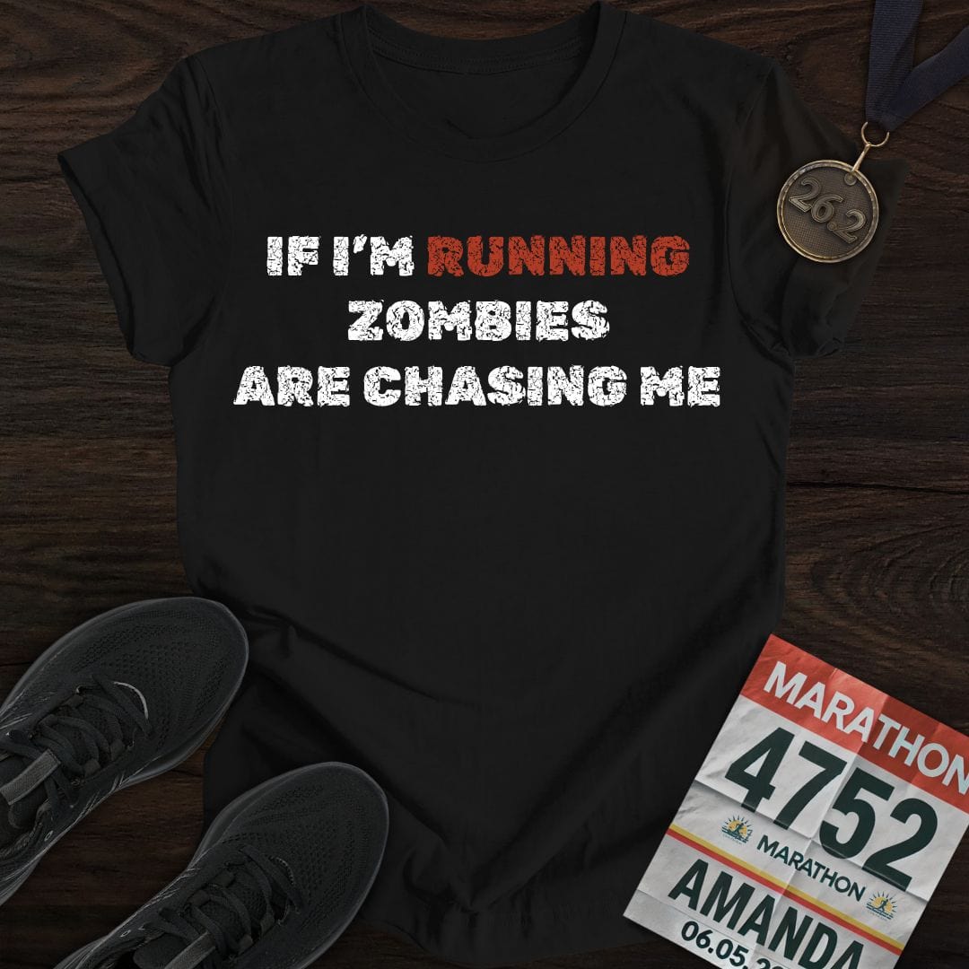Printify T-Shirt Black / S Run From Zombies T-Shirt
