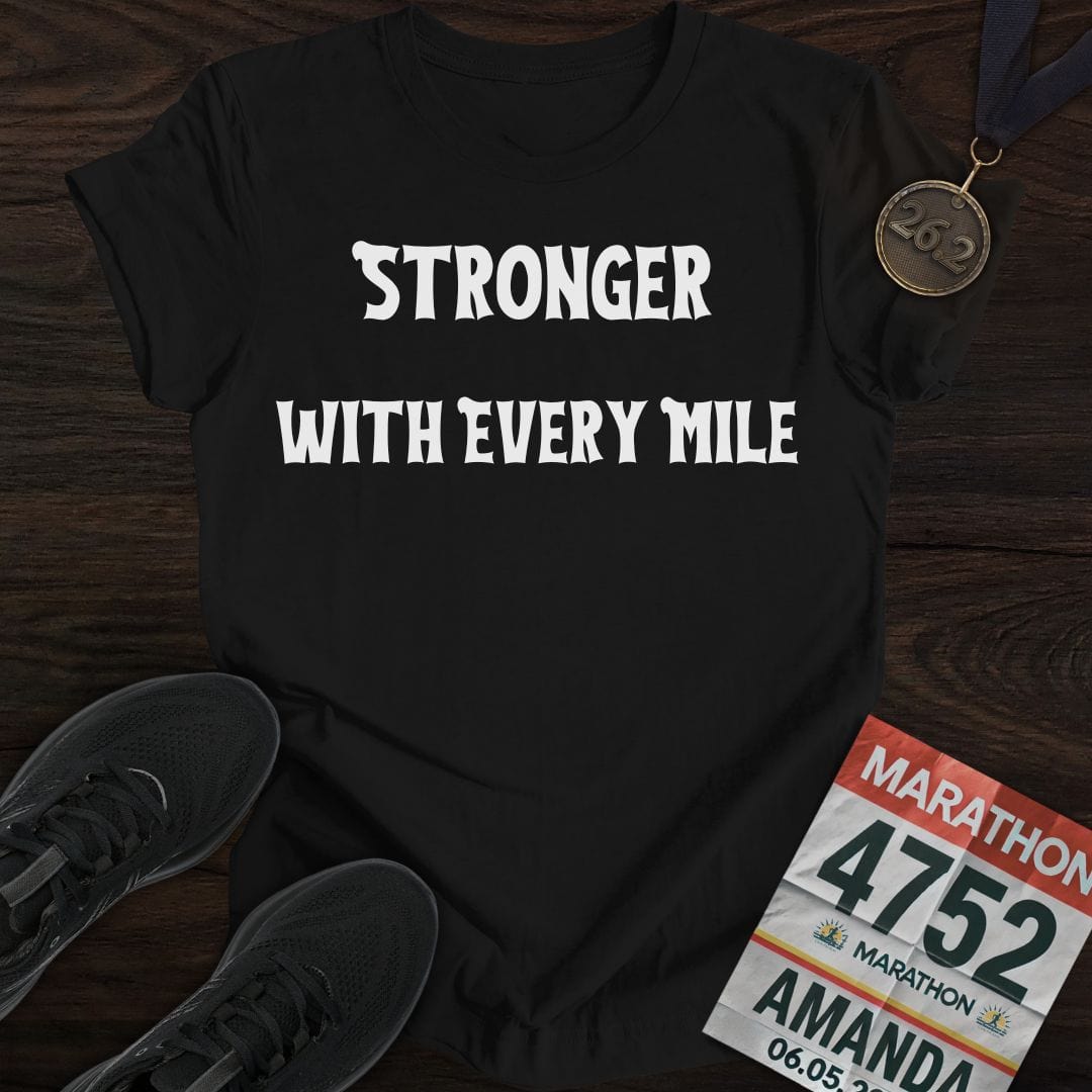 Printify T-Shirt Black / S Run Stronger T-Shirt