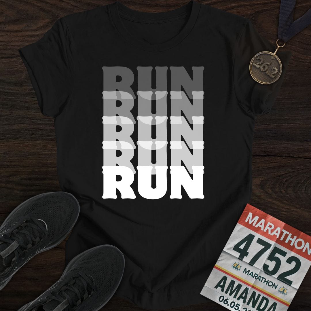 Printify T-Shirt Black / S Run T-Shirt
