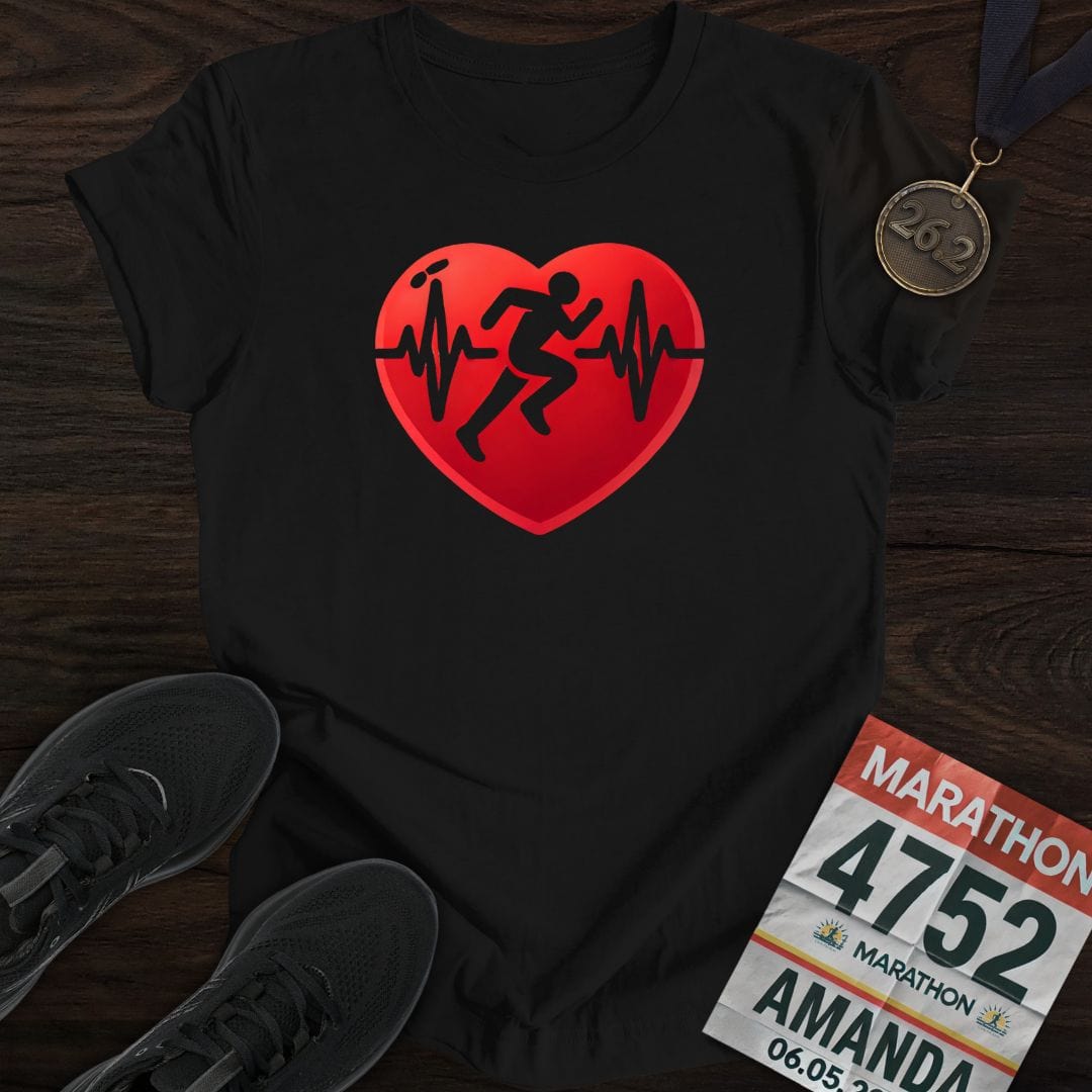 Printify T-Shirt Black / S Run with Heart T-shirt