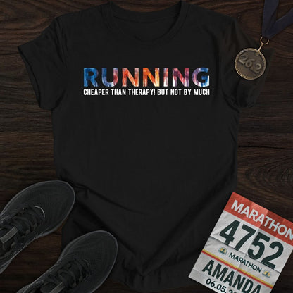 Printify T-Shirt Black / S Running: Cheaper than therapy, not by much! T-shirt
