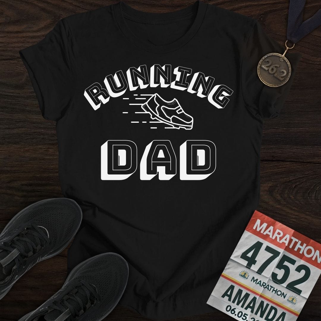 Printify T-Shirt Black / S Running Dad T-Shirt