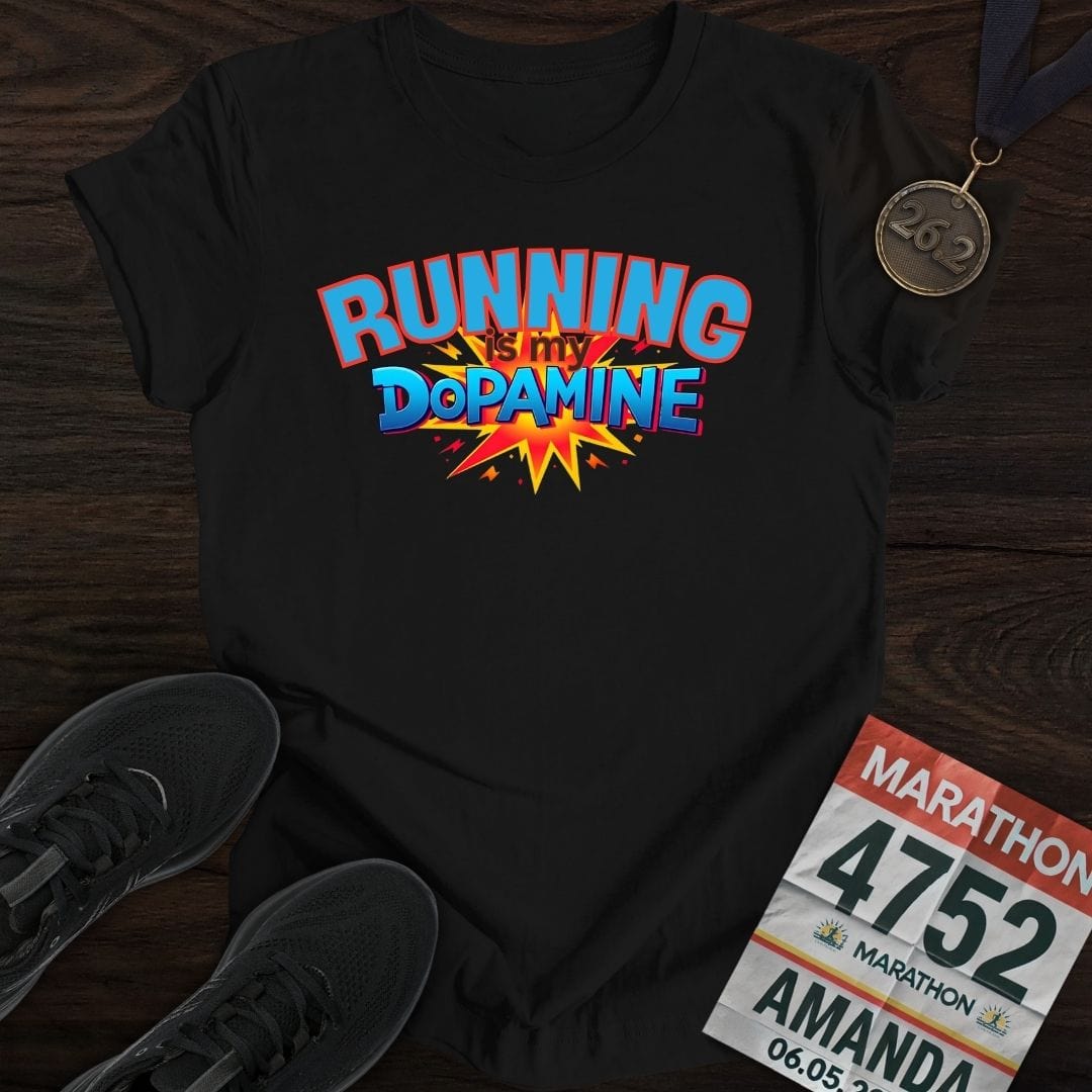 Printify T-Shirt Black / S Running Is My Dopamine -2- T-shirt