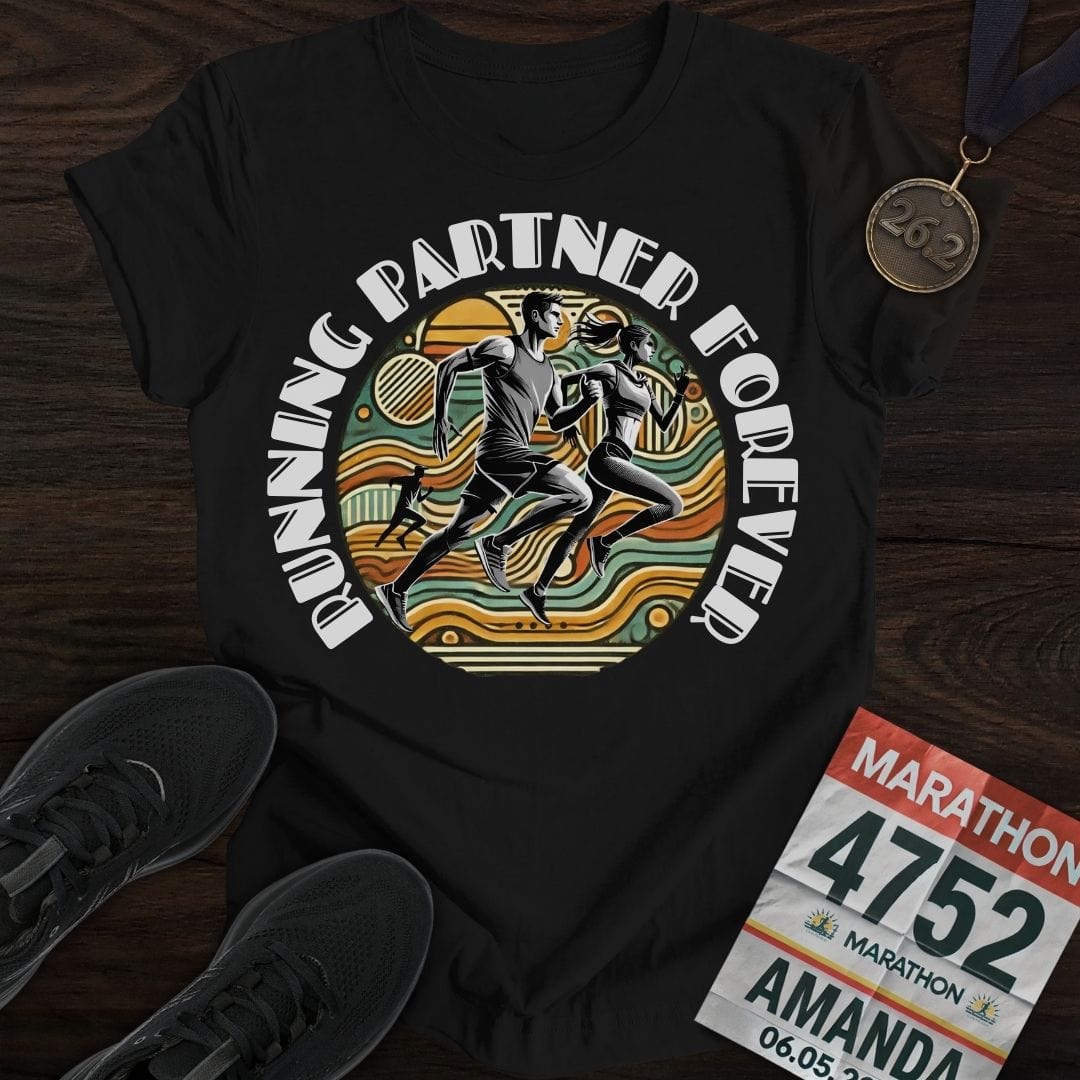 Printify T-Shirt Black / S Running Partner Forever T-Shirt