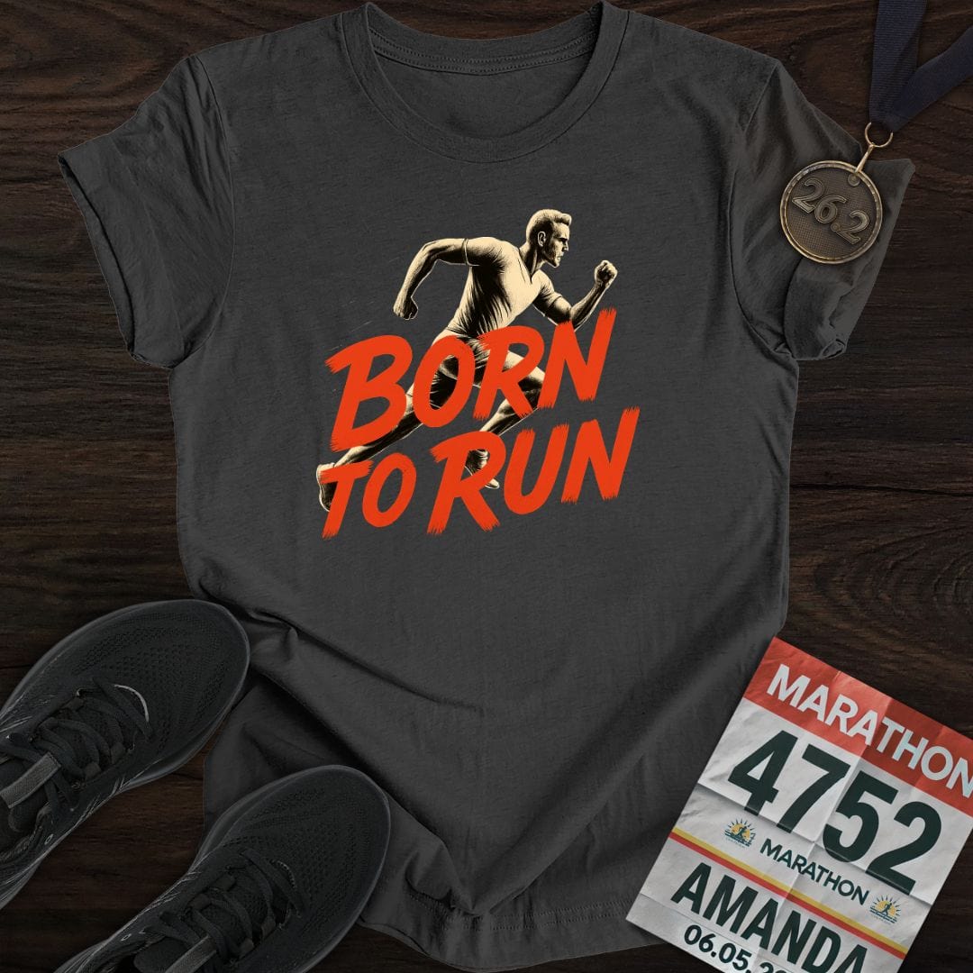 Printify T-Shirt Dark Heather / S Born To Run T-Shirt