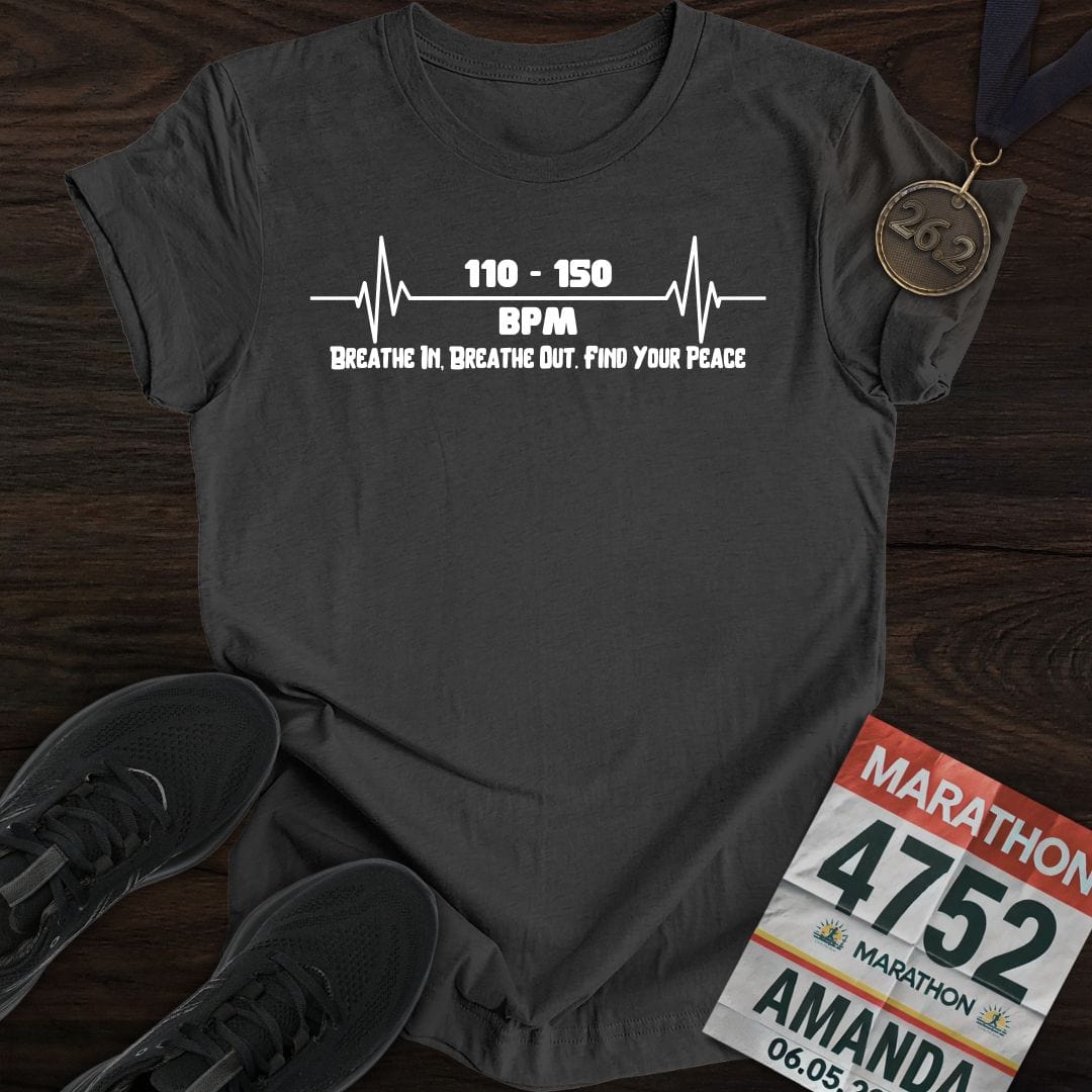 Printify T-Shirt Dark Heather / S Breathe In, Breathe Out. Find Your Peace T-shirt
