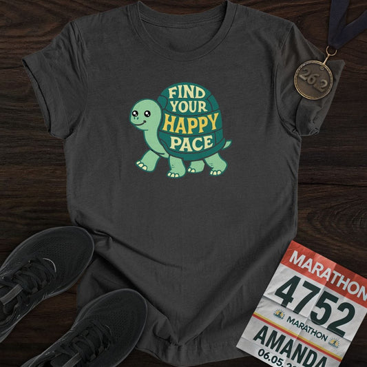 Printify T-Shirt Dark Heather / S Find Your Happy Pace T-Shirt