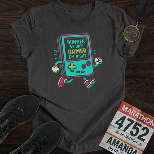 Printify T-Shirt Dark Heather / S Gamer and Runner T-Shirt
