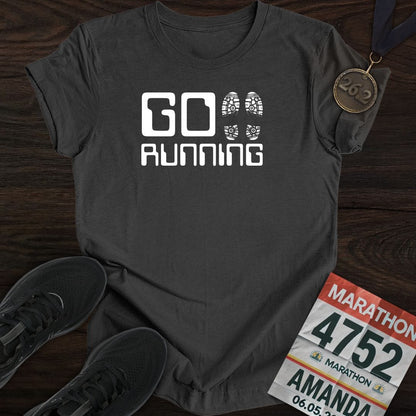 Printify T-Shirt Dark Heather / S Go Running T-shirt