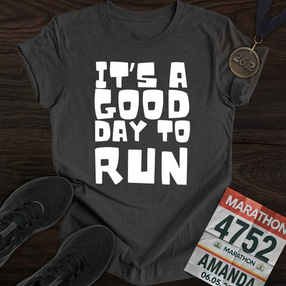 Printify T-Shirt Dark Heather / S Good Day To Run T-shirt