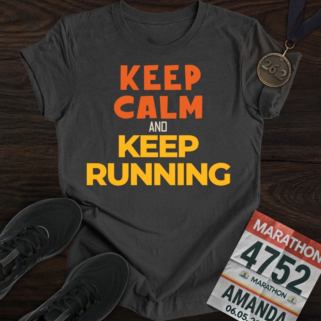 Printify T-Shirt Dark Heather / S Keep Calm And Keep Running T-shirt