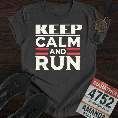 Printify T-Shirt Dark Heather / S Keep Calm and Run T-shirt