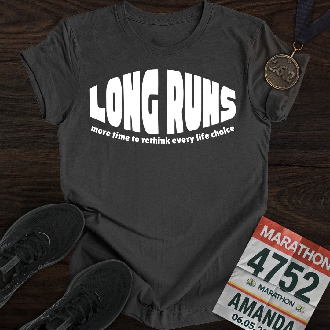 Printify T-Shirt Dark Heather / S Long Runs T-shirt