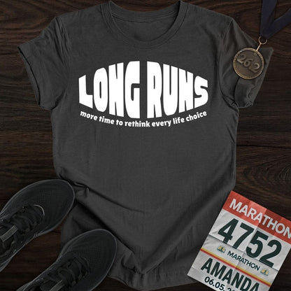 Printify T-Shirt Dark Heather / S Long Runs T-shirt
