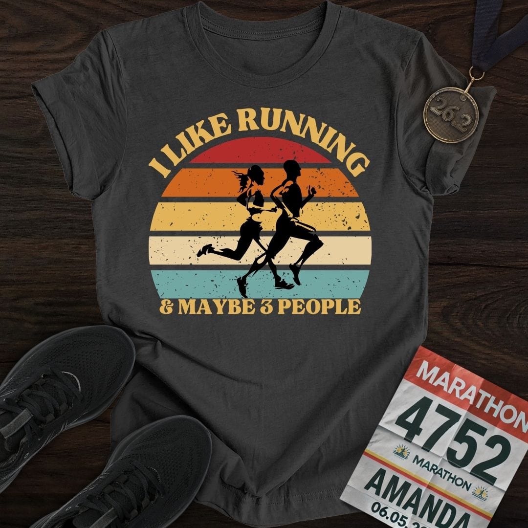 Printify T-Shirt Dark Heather / S Loving the Run, and a Few People T-shirt