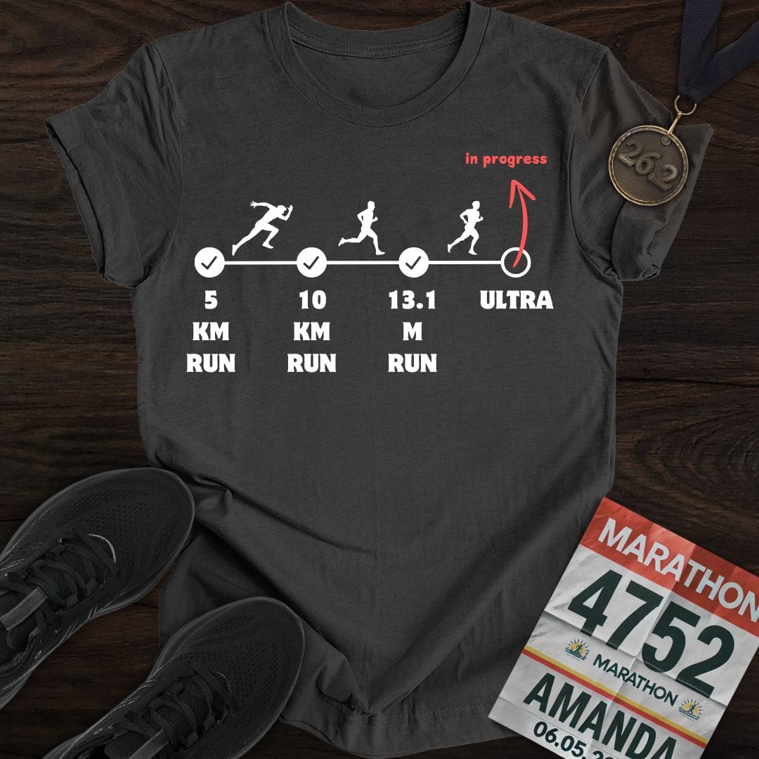 Printify T-Shirt Dark Heather / S Marathon in Progress T-Shirt