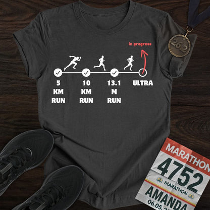 Printify T-Shirt Dark Heather / S Marathon in Progress T-Shirt