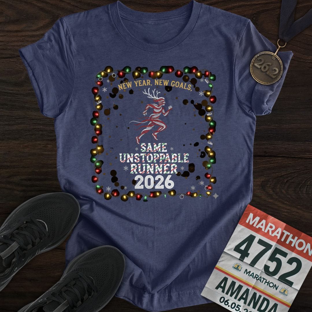 Printify T-Shirt Dark Heather / S New Year But Same Unstoppable Runner T-Shirt