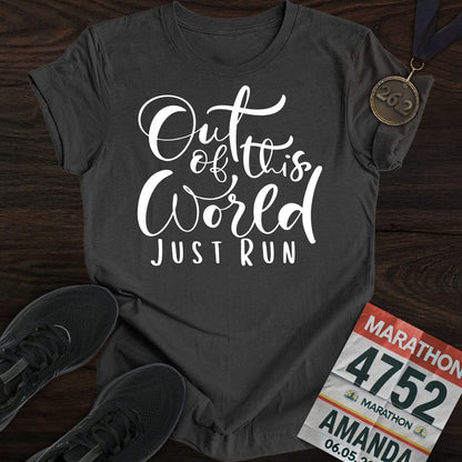Printify T-Shirt Dark Heather / S Out of This World, Just Run T-shirt