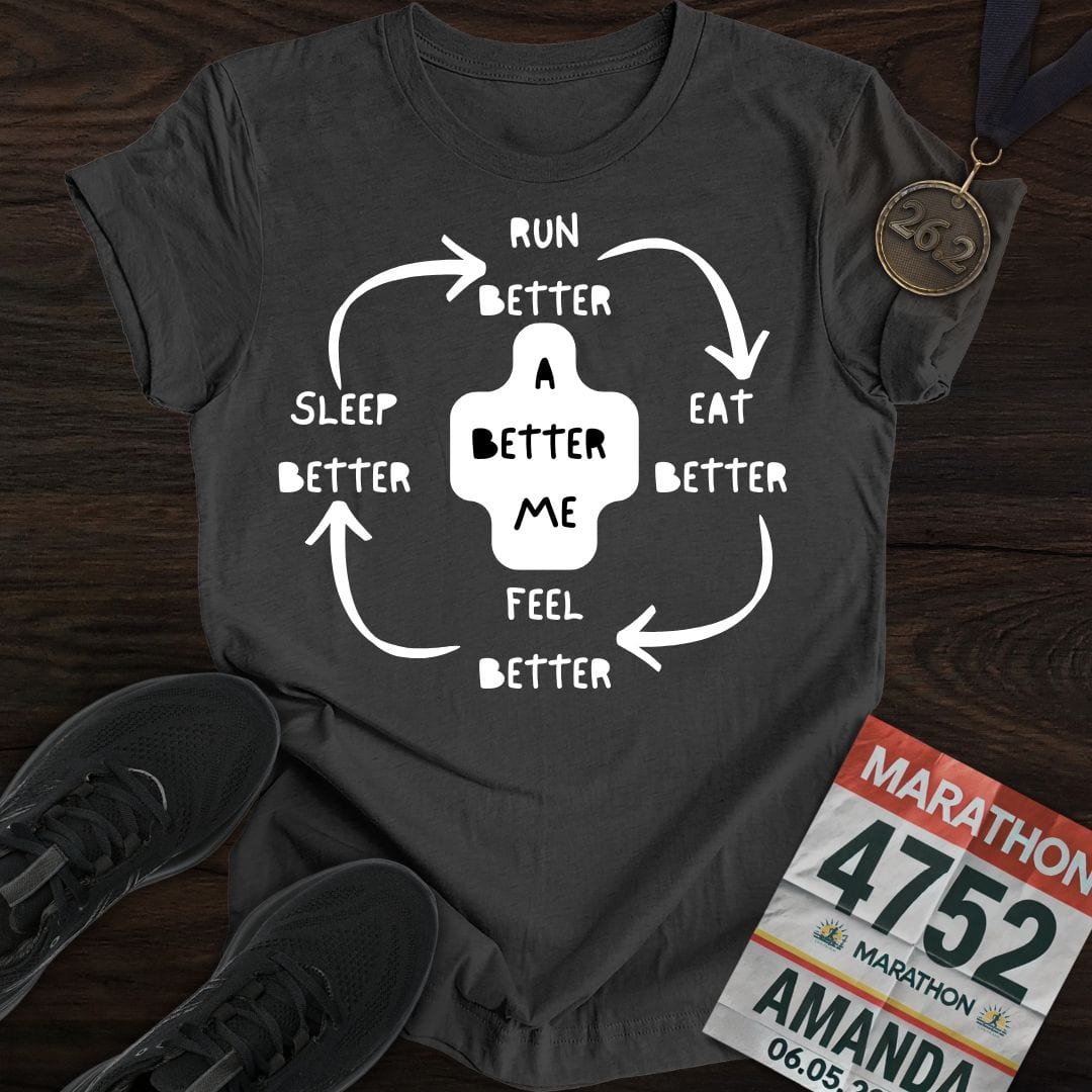 Printify T-Shirt Dark Heather / S Run Better Feel Better T-shirt