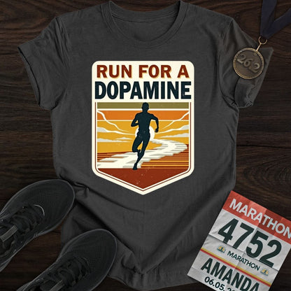 Printify T-Shirt Dark Heather / S Run For A Dopamine T-shirt